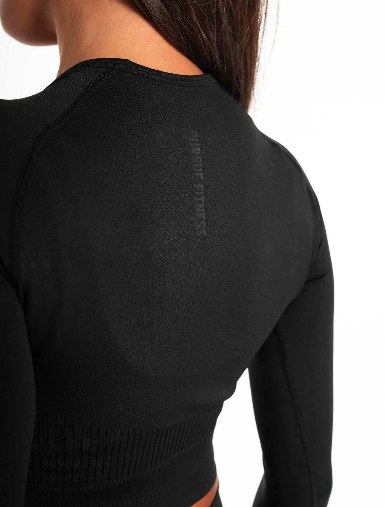 ADAPT Seamless Long Sleeve Crop Top - Blackout