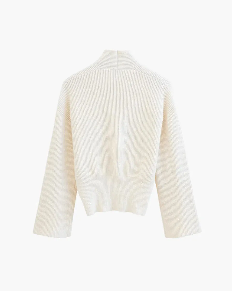 Allegra – Textured knit – Wrap sweater