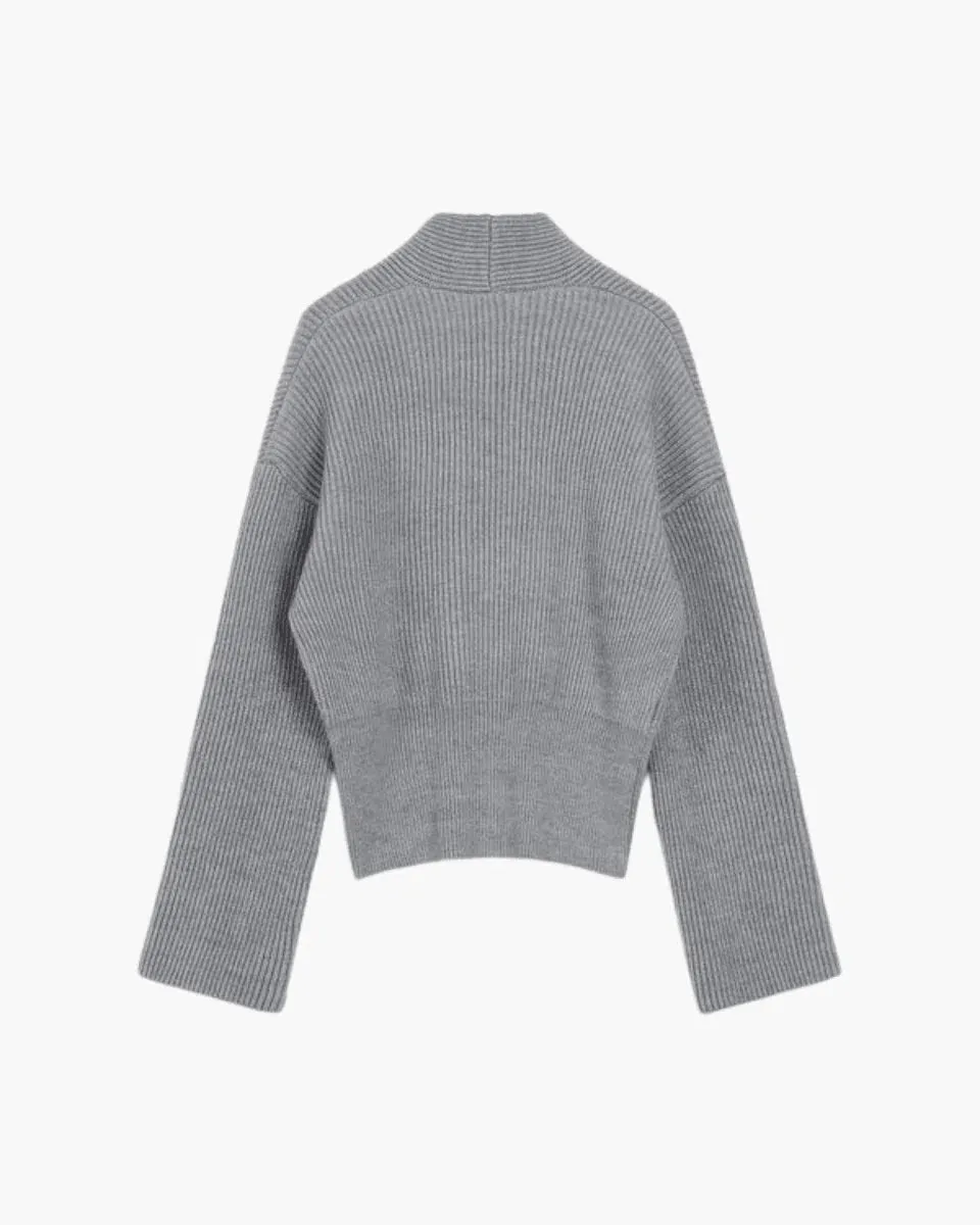 Allegra – Textured knit – Wrap sweater