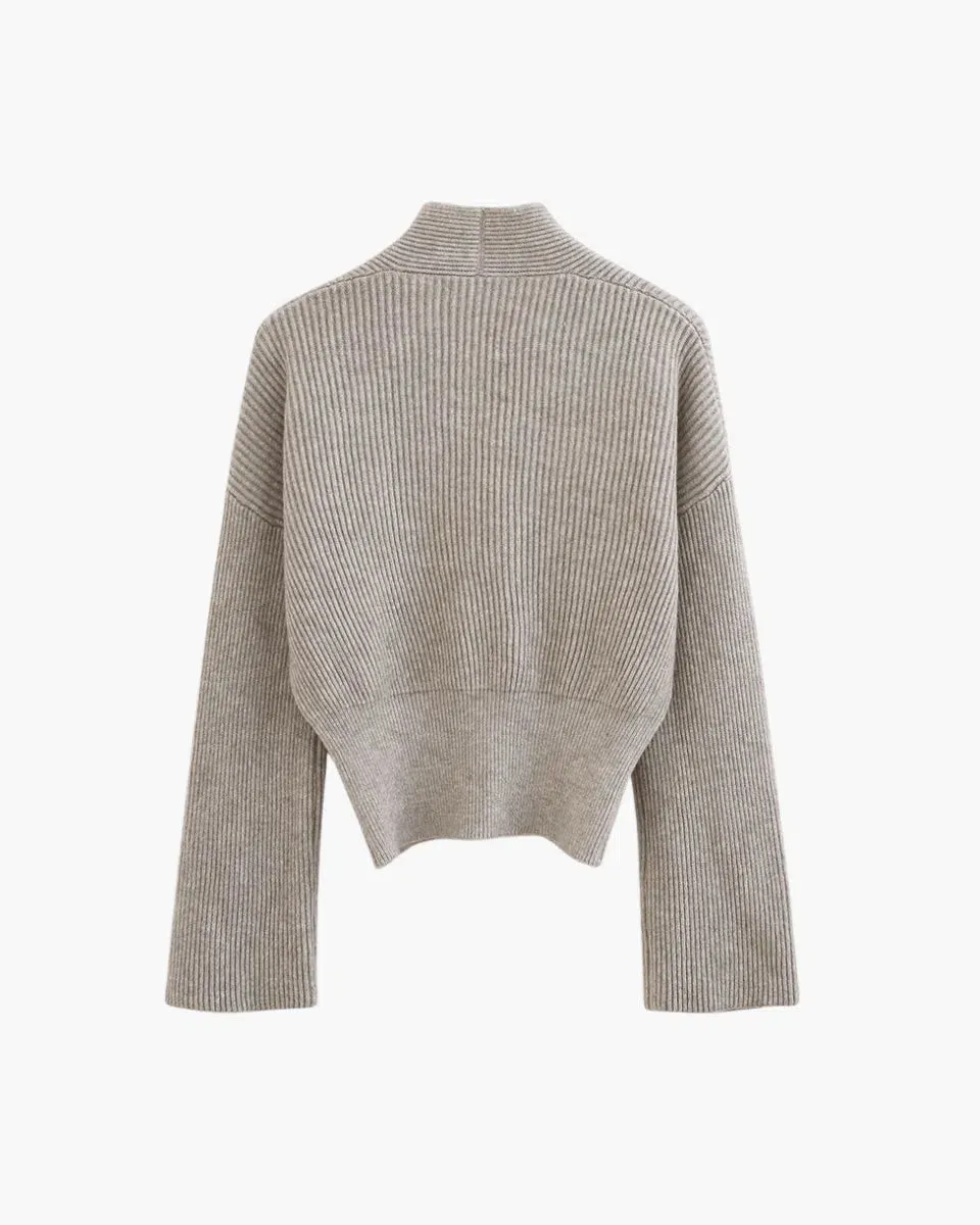 Allegra – Textured knit – Wrap sweater