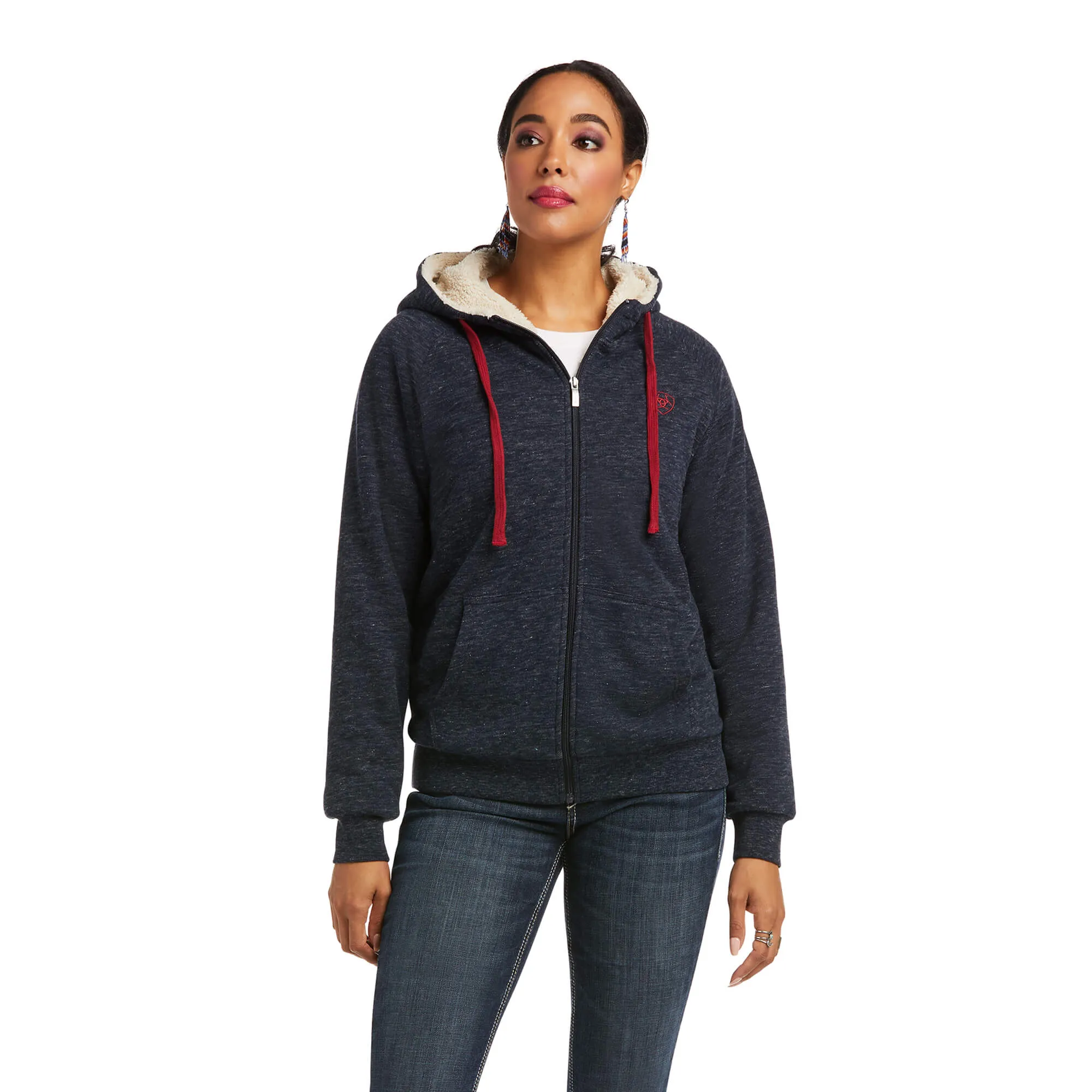 Ariat® Ladies REAL Sherpa Full Zip Dark Sapphire Hoodie 10037932