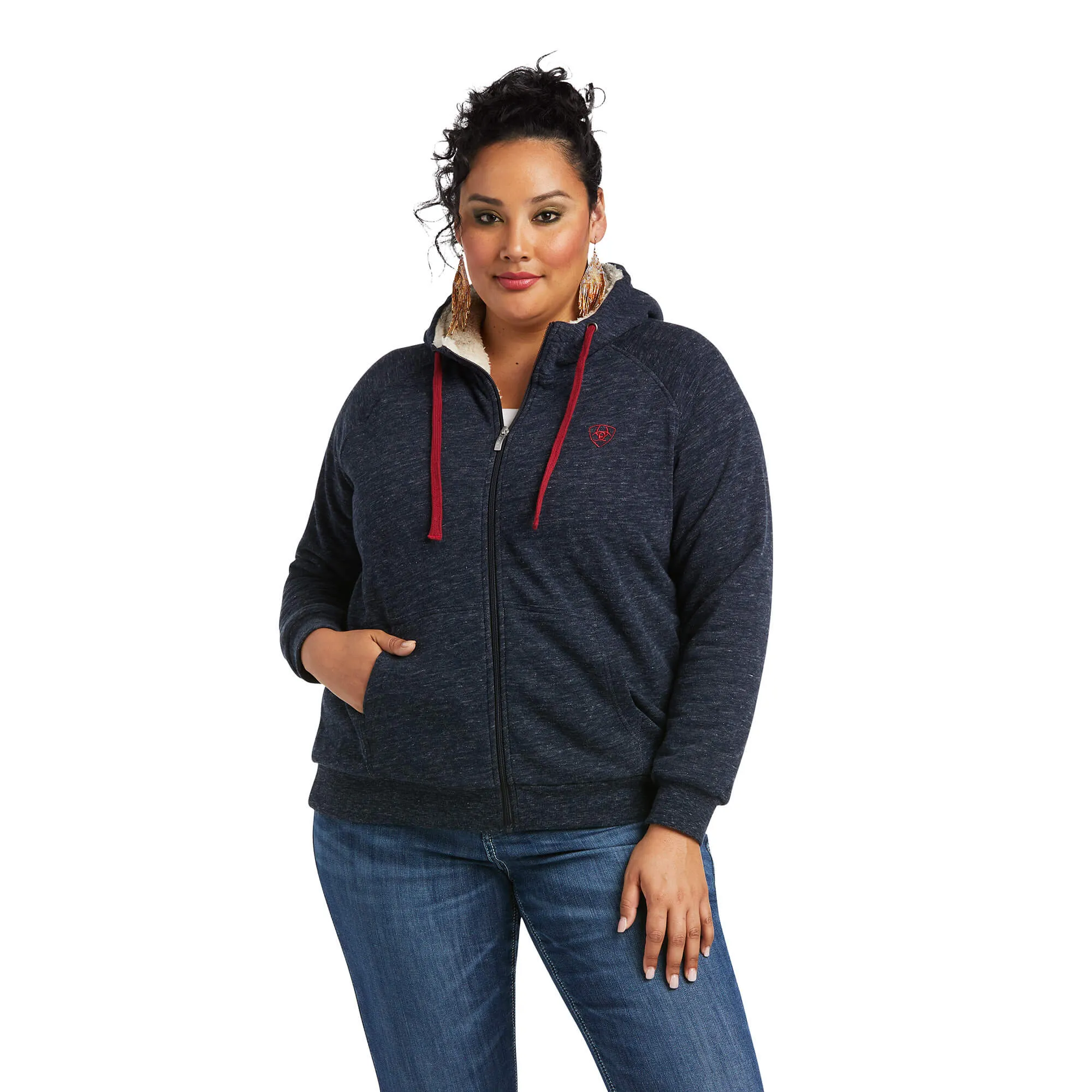 Ariat® Ladies REAL Sherpa Full Zip Dark Sapphire Hoodie 10037932