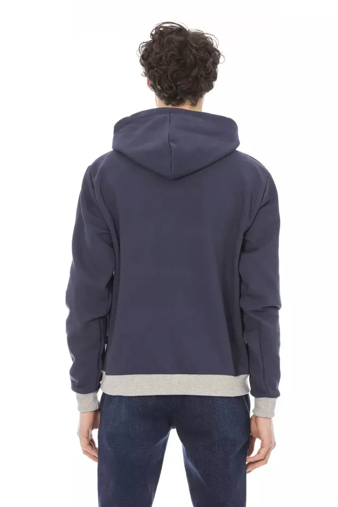 Baldinini Trend Blue Cotton Men Hoodie