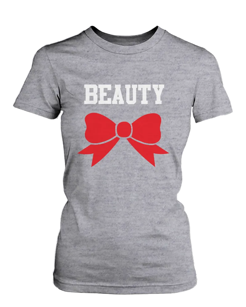 Beauty & Beast Matching Couple Shirts in Grey (Set)