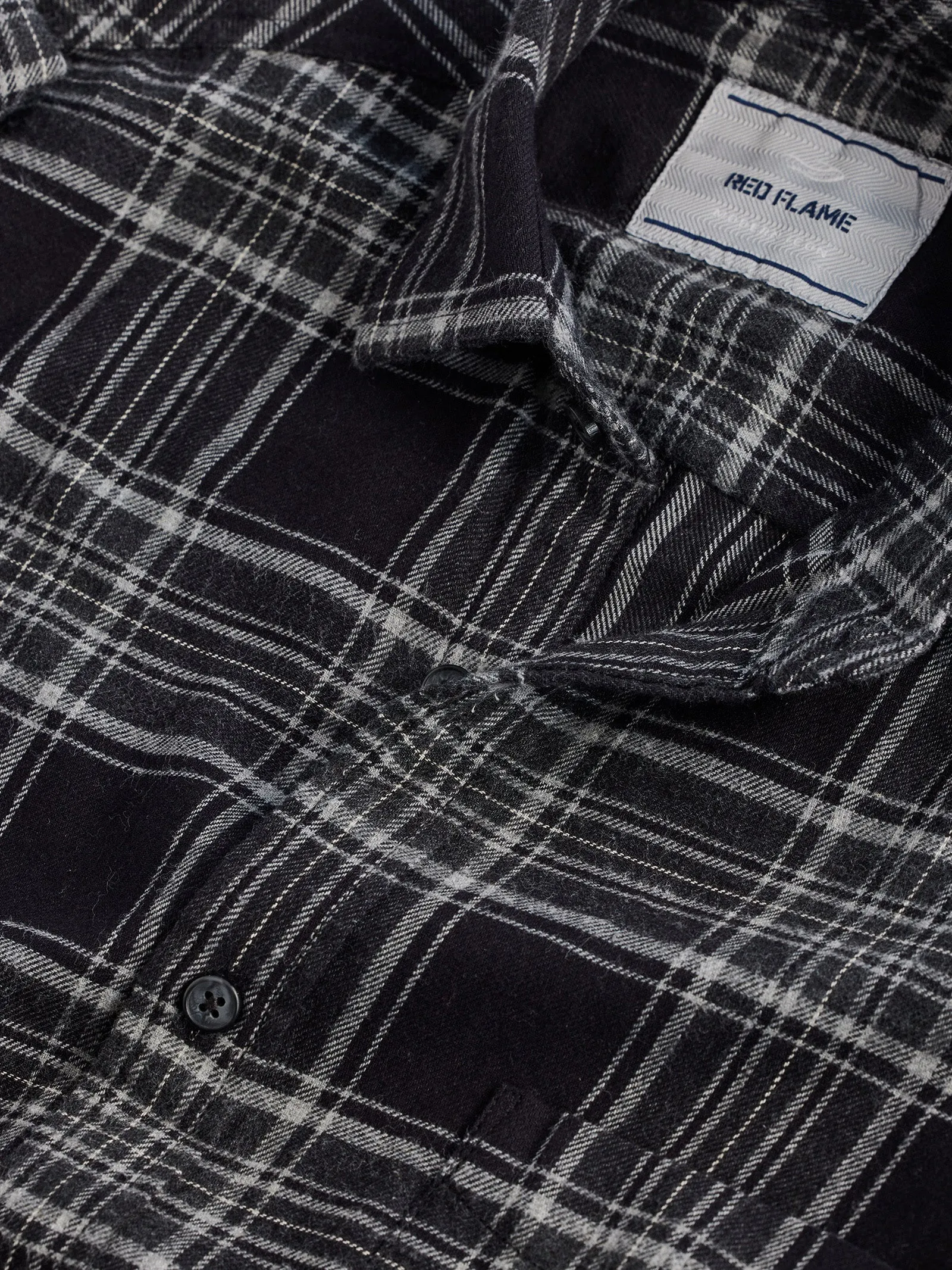 Black Brushed Checked Shirt