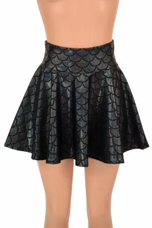 Black Mermaid Scale Rave Skirt