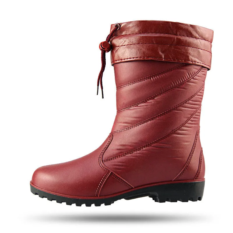 Boots Waterproof Shoes Rubber Shoes Women Warm Rain Boots