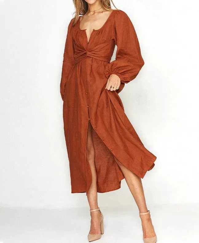 Buttons Multi-wear Wrap Dress