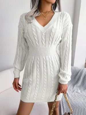 Cable Knit Sweater Dress