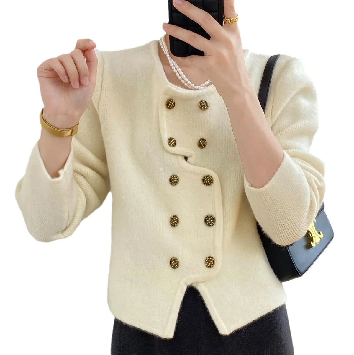 Classic Short Woven Cardigan Jacket, Avant Garde French Style