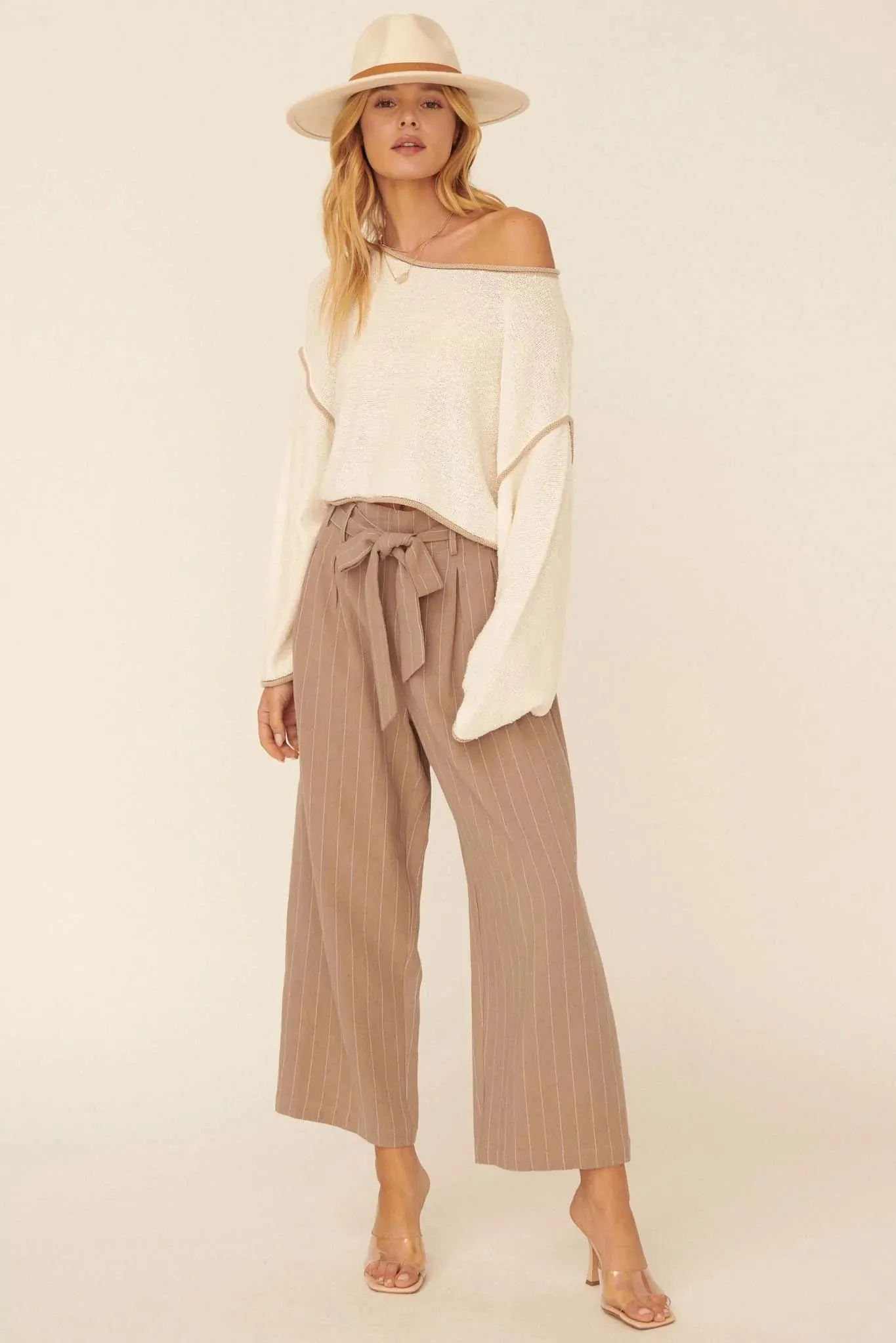 Cuddle Party Cropped Exposed-Seam Sweater