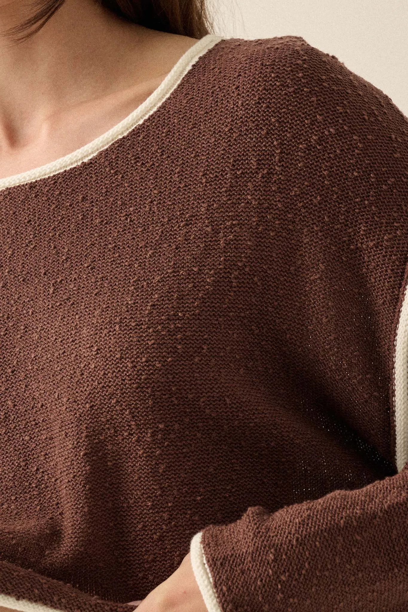 Cuddle Party Cropped Exposed-Seam Sweater