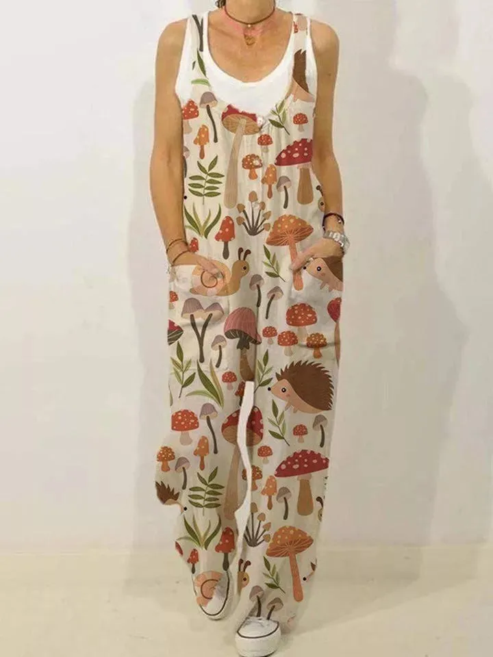 Cute animal print oversized jumpsuit