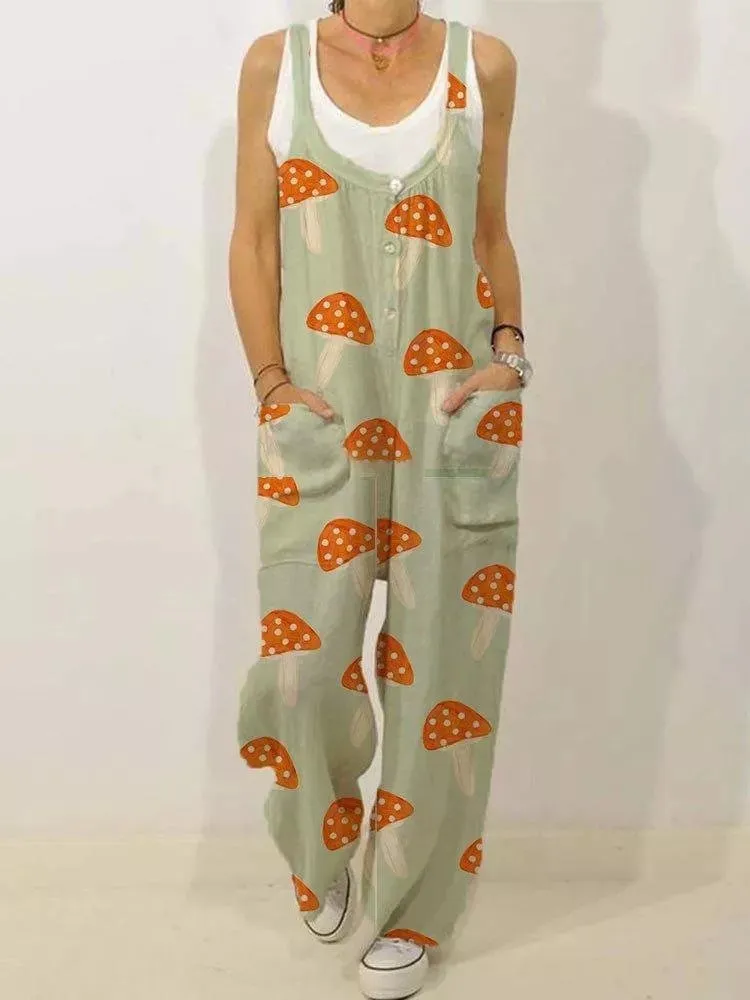 Cute animal print oversized jumpsuit