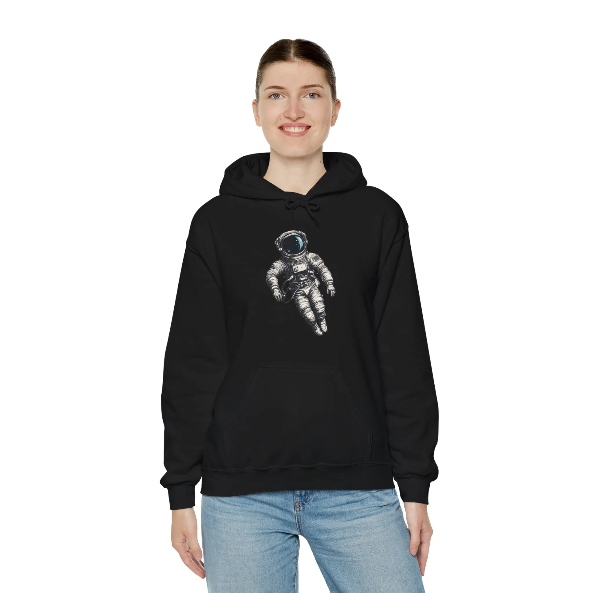 Floating Astronaut SpaceArt Sci-Fi Hoodie