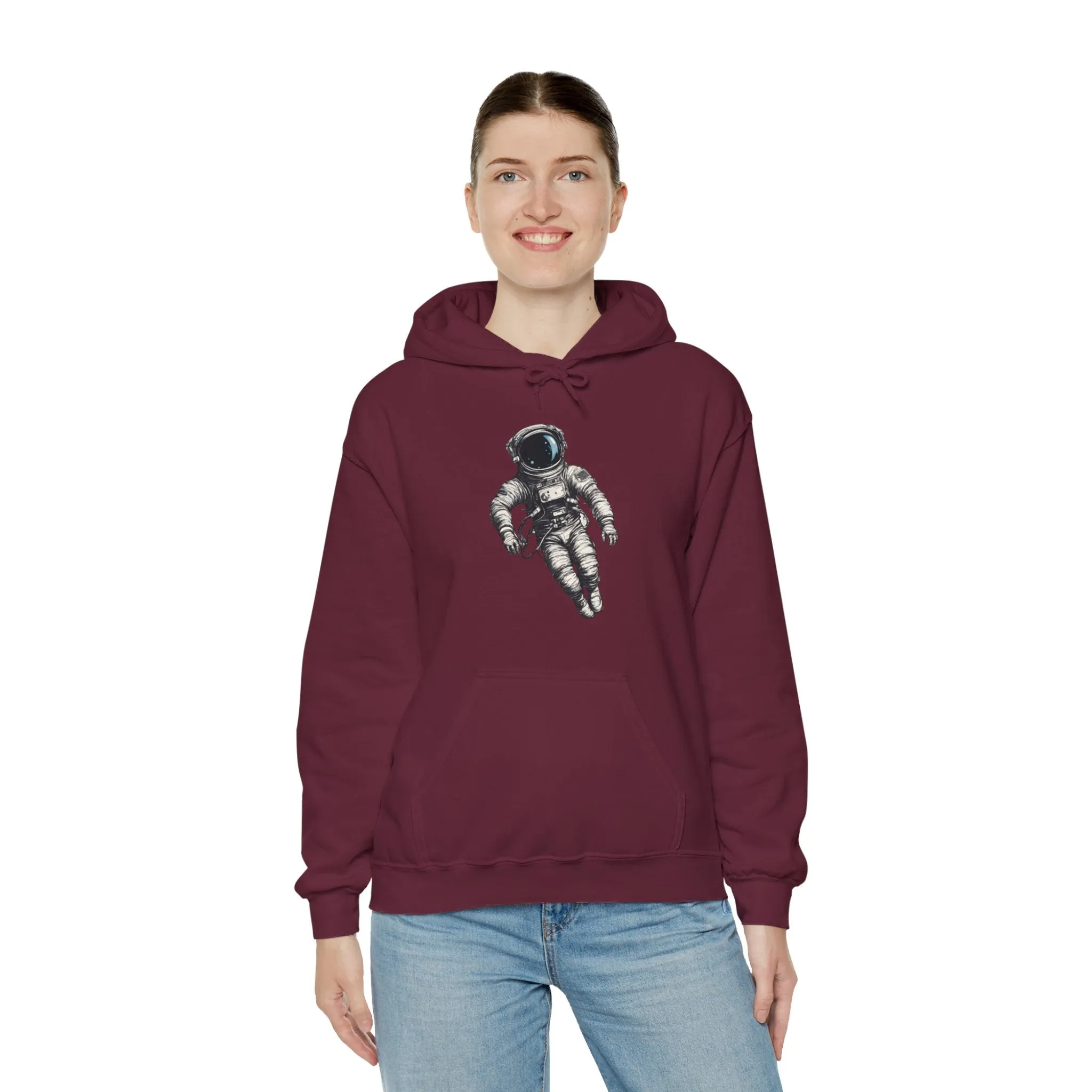 Floating Astronaut SpaceArt Sci-Fi Hoodie