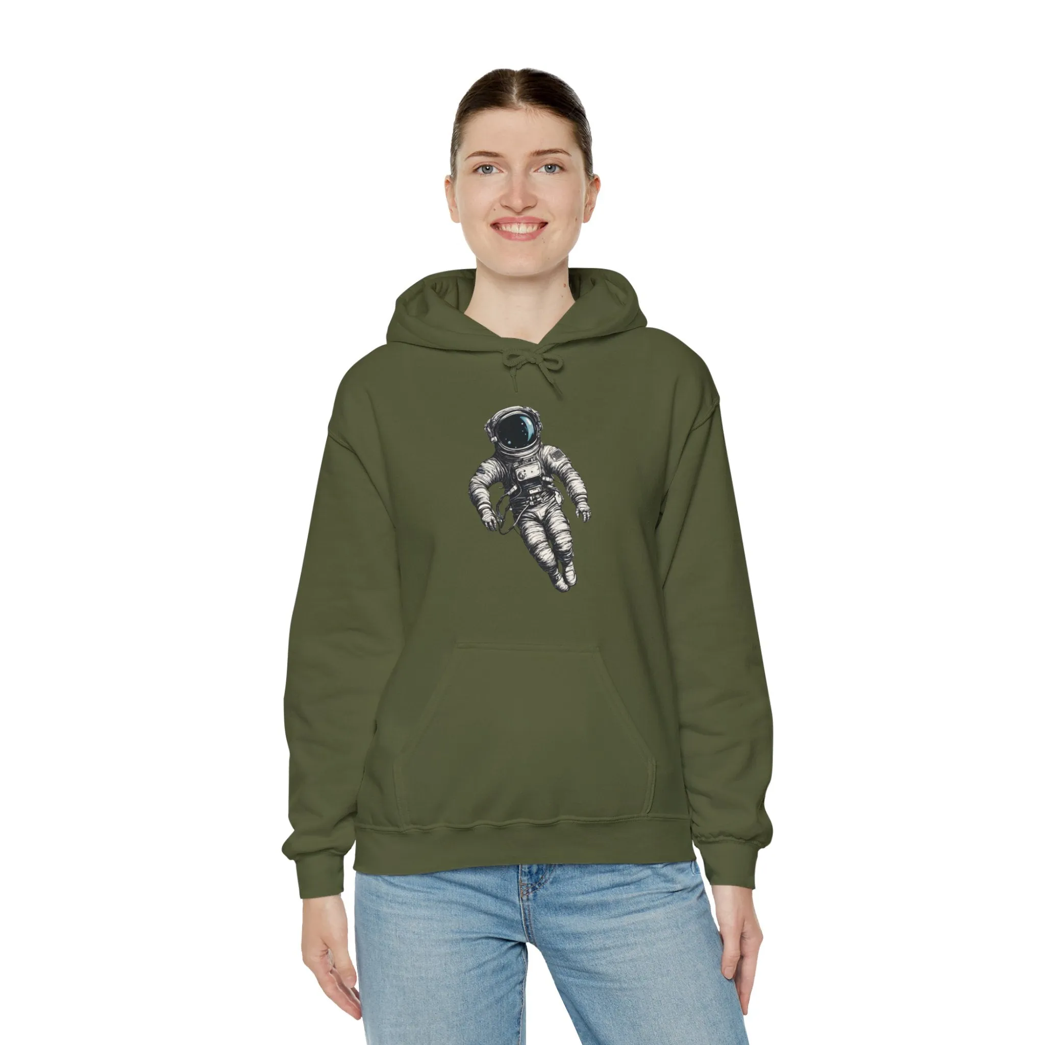 Floating Astronaut SpaceArt Sci-Fi Hoodie