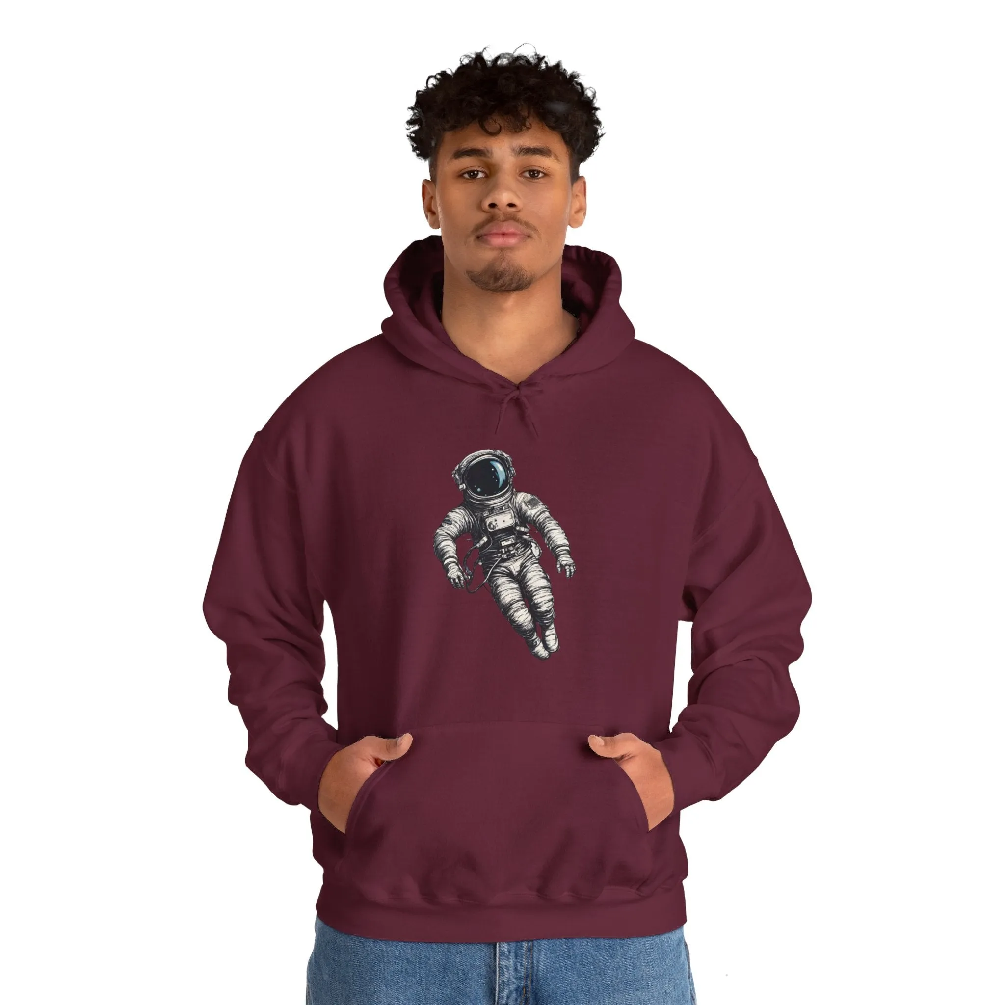 Floating Astronaut SpaceArt Sci-Fi Hoodie