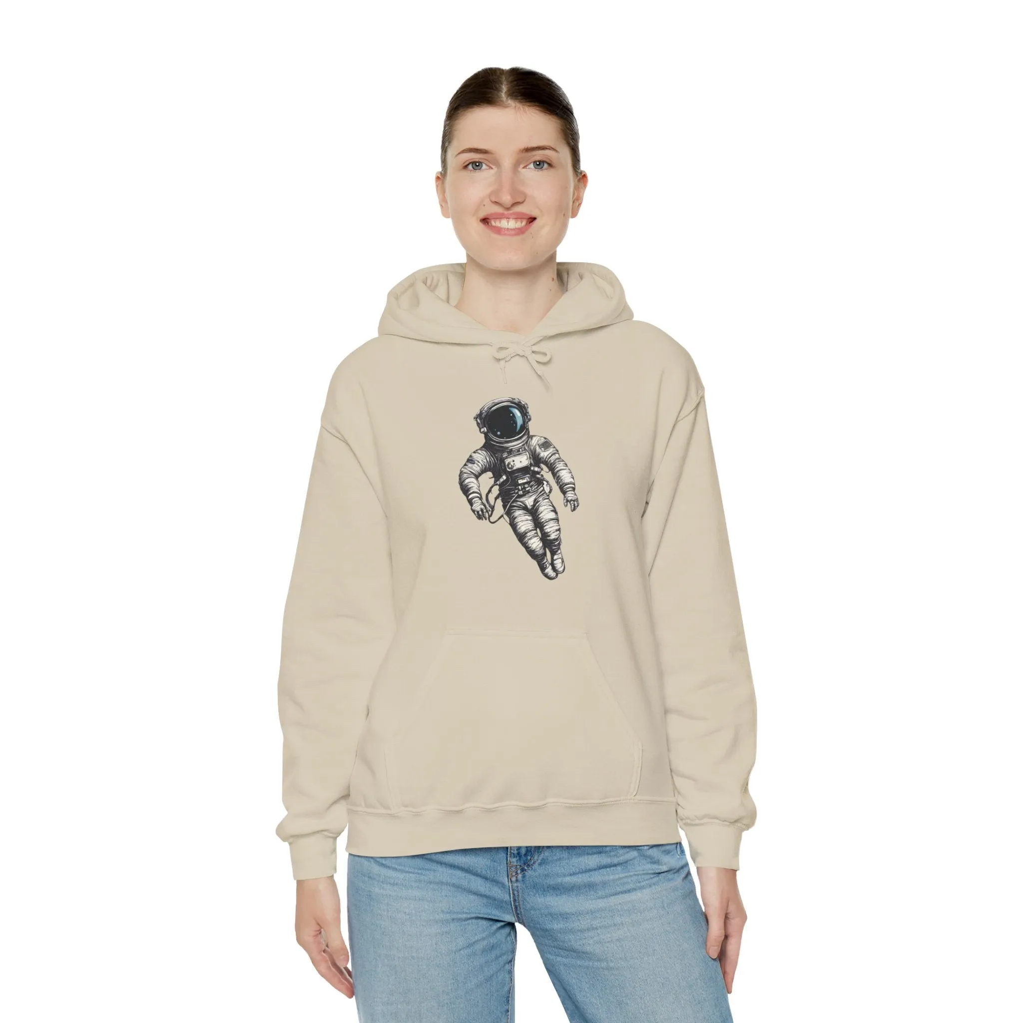 Floating Astronaut SpaceArt Sci-Fi Hoodie