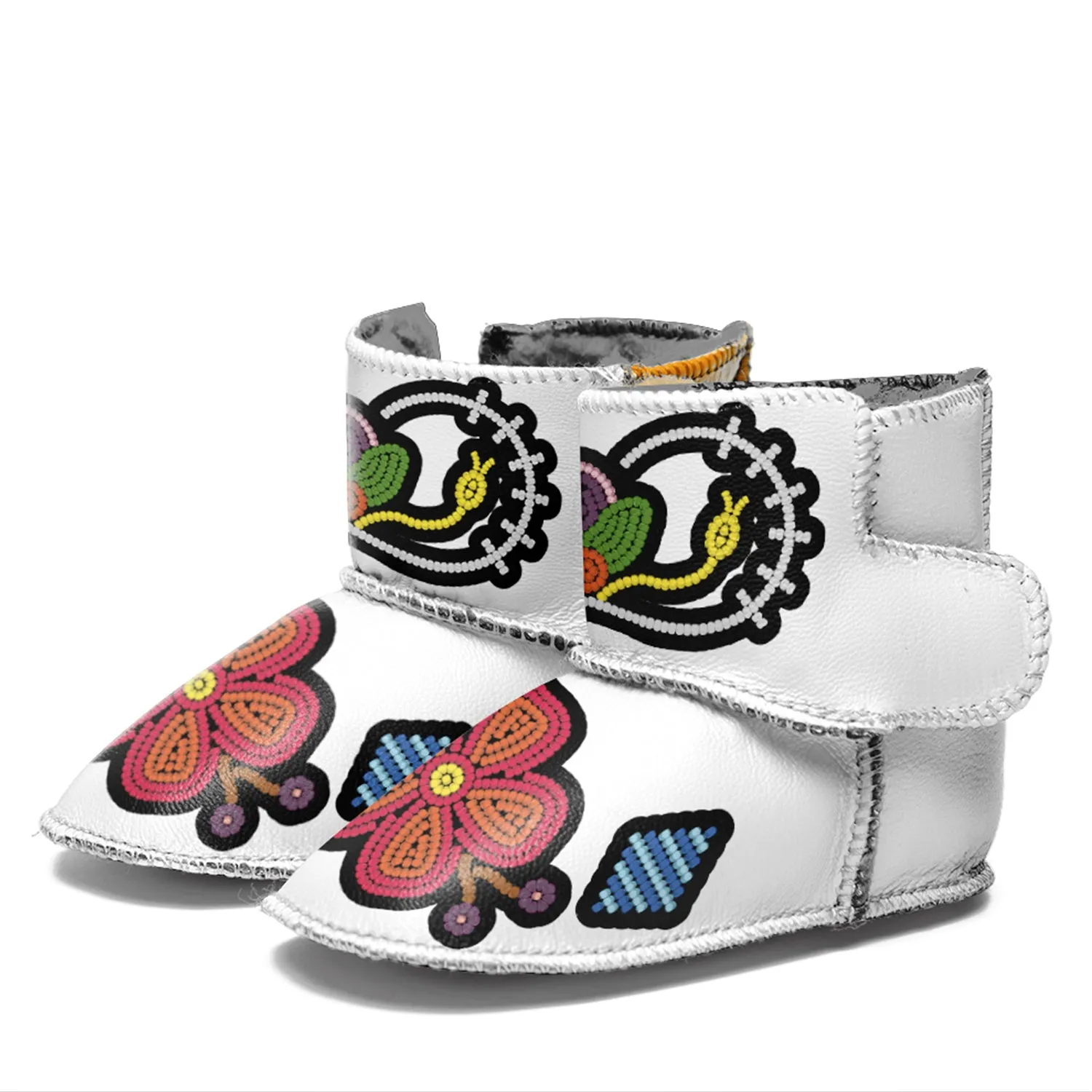 Floral Beadwork People Baby Boots