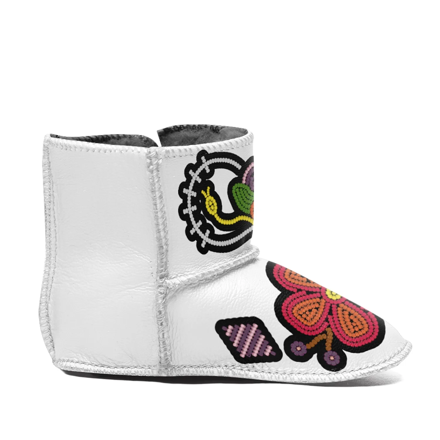 Floral Beadwork People Baby Boots