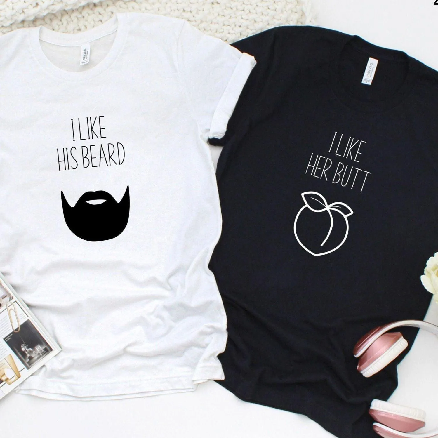 Funny Couples' Matching Outfits: "I Like Her Butt" & "I Like His Beard" Set!