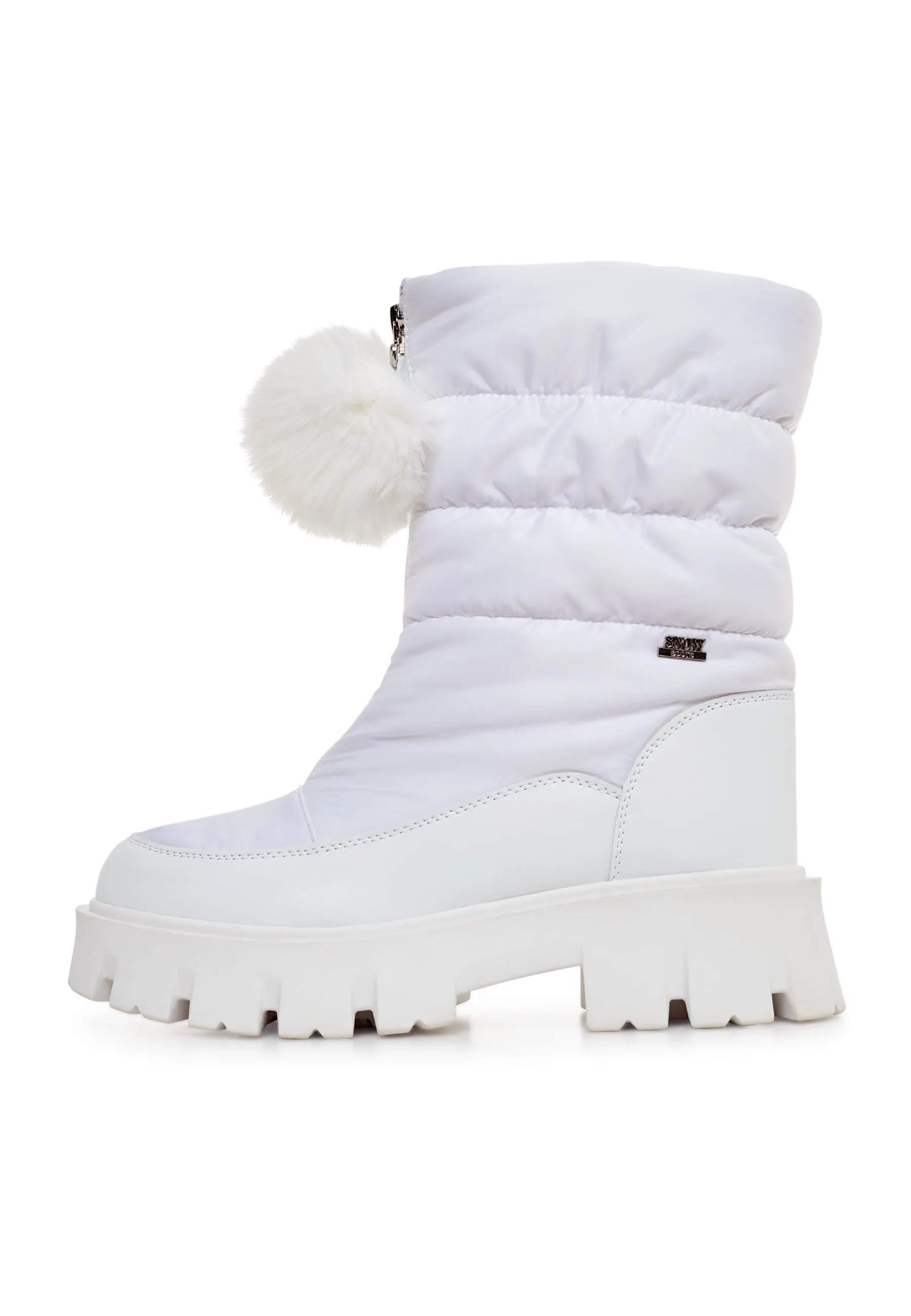 Fur-Trimmed Winter Boots - White