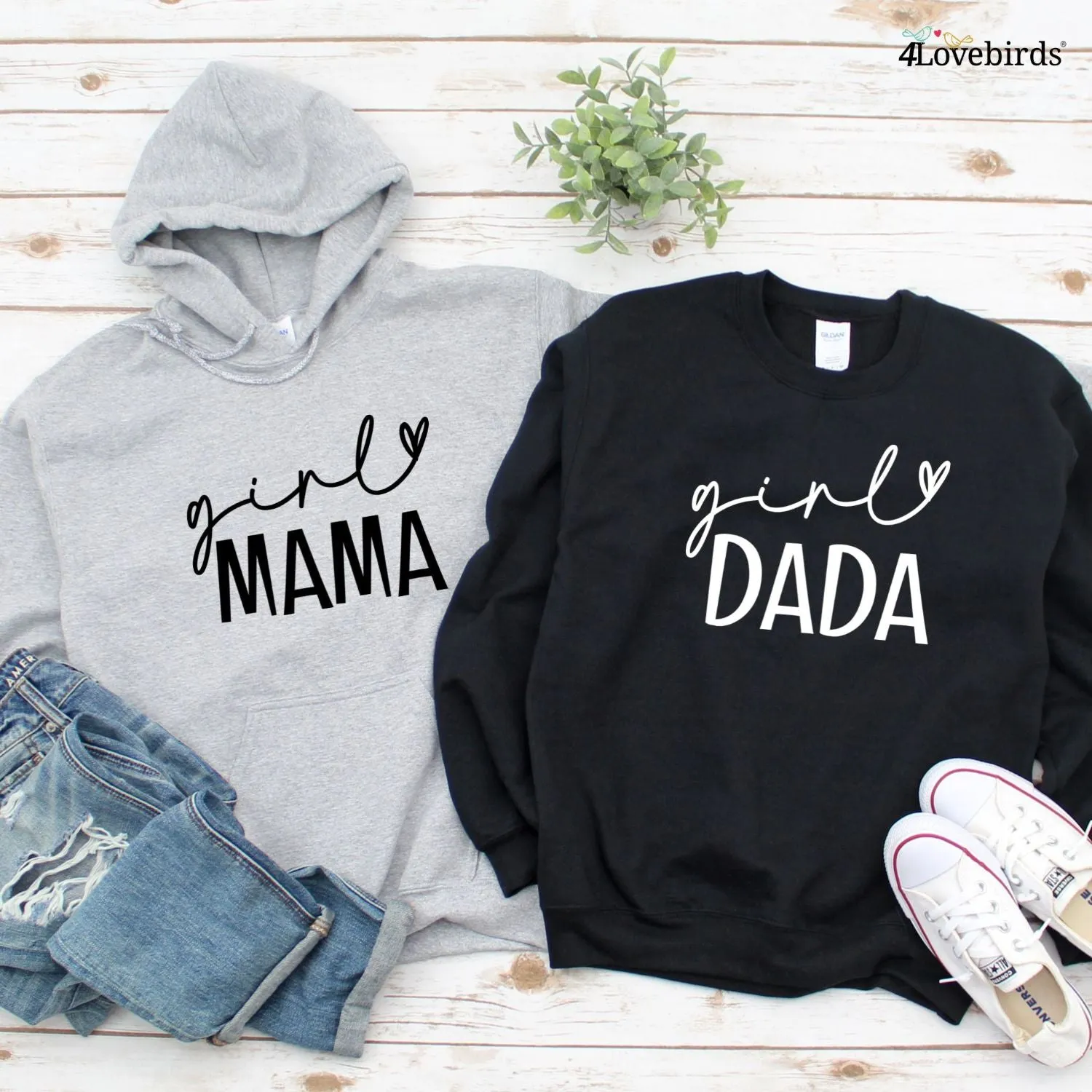 Girl Dad & Girly Mama Matching Outfits Set, Perfect Parents of Girls Gift