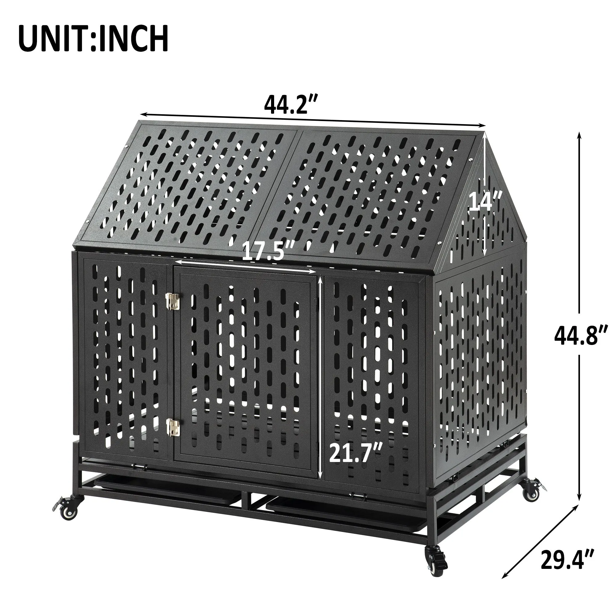 Heavy Duty 45'' Roof Dog Crate Cage Kennel