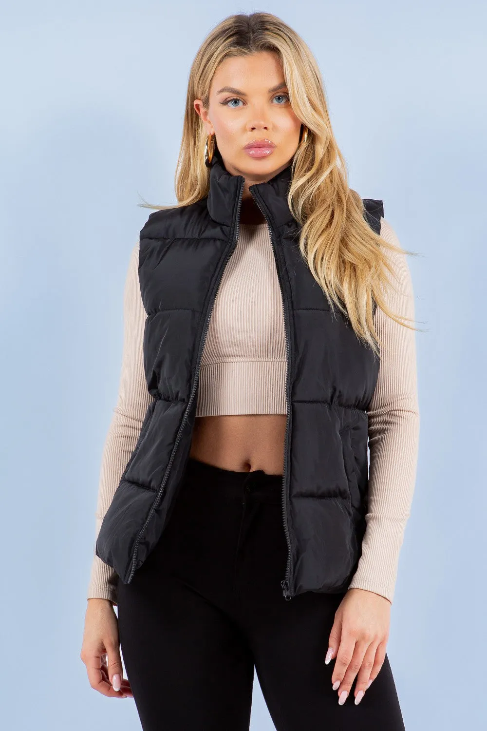 HIGH COLLAR PUFFER VEST