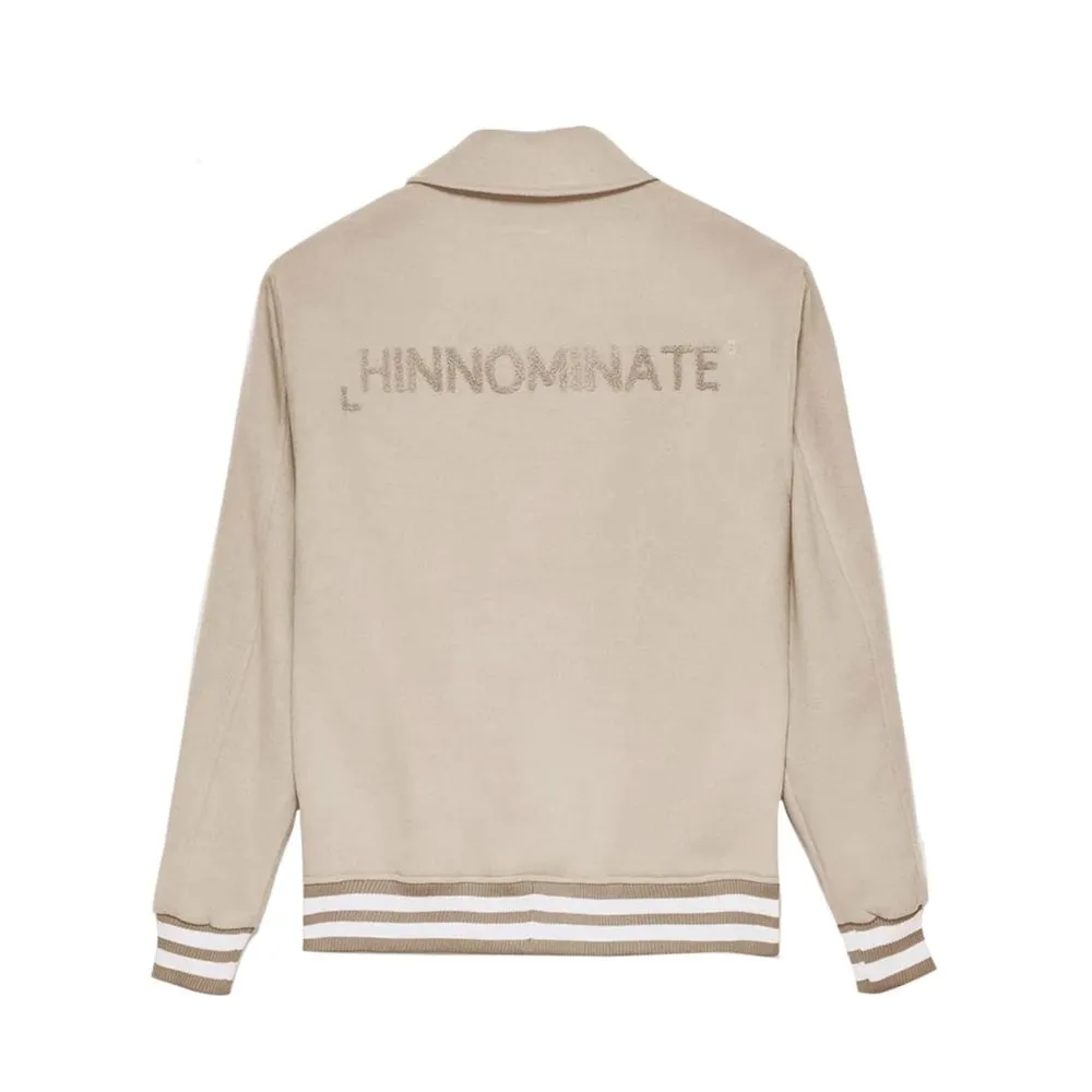 Hinnominate Chic Hazelnut Beige Bomber Jacket - Collegial Style