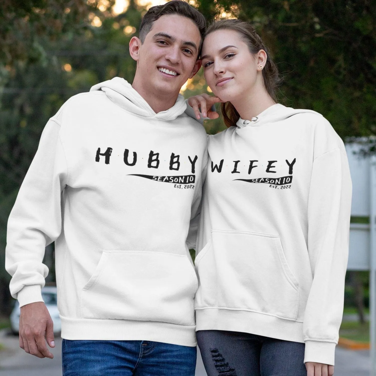 Hubby & Wifey Anniversary Custom Matching Outfits - Perfect Gifts for Couples, Valentine's Day, and Married Duo!