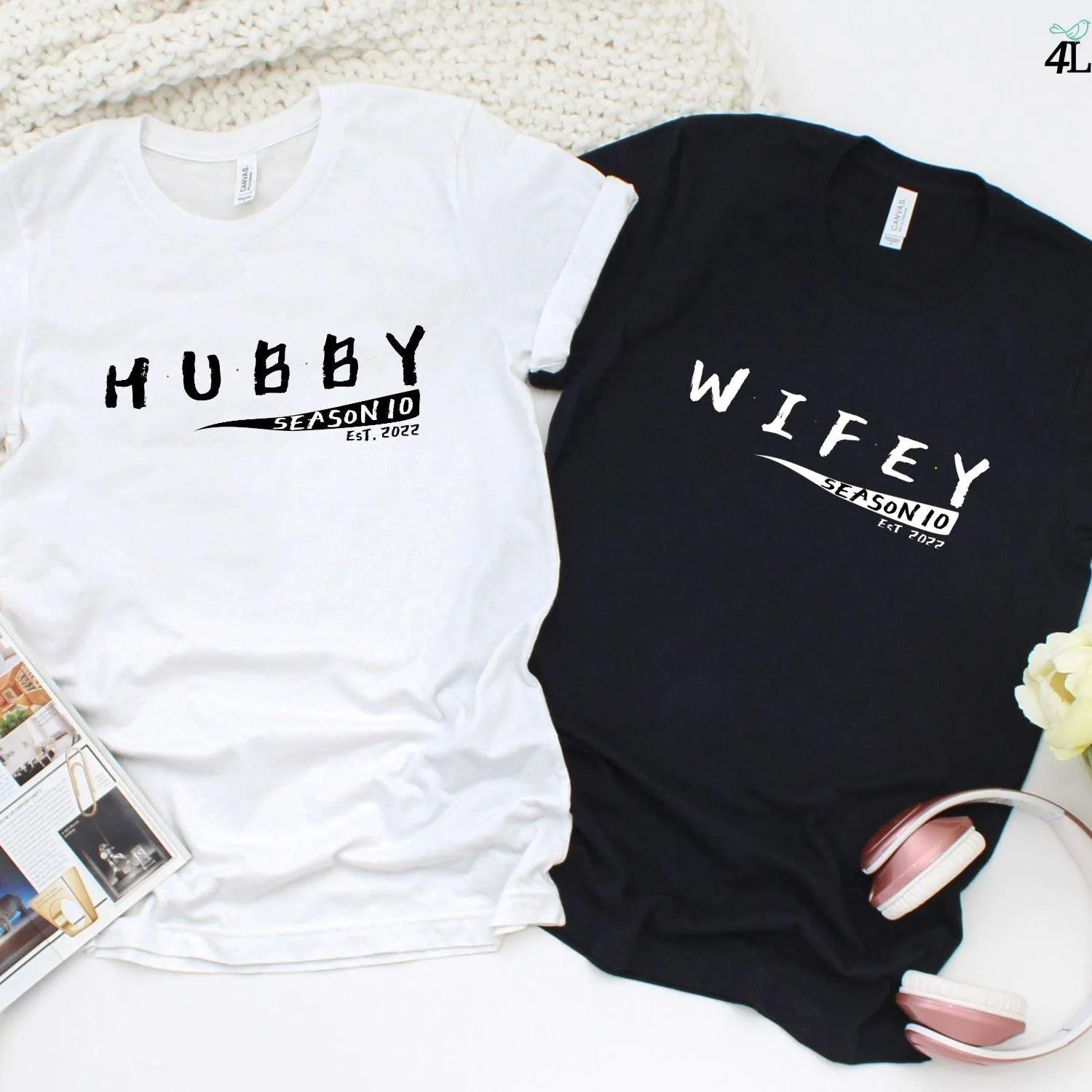 Hubby & Wifey Anniversary Custom Matching Outfits - Perfect Gifts for Couples, Valentine's Day, and Married Duo!