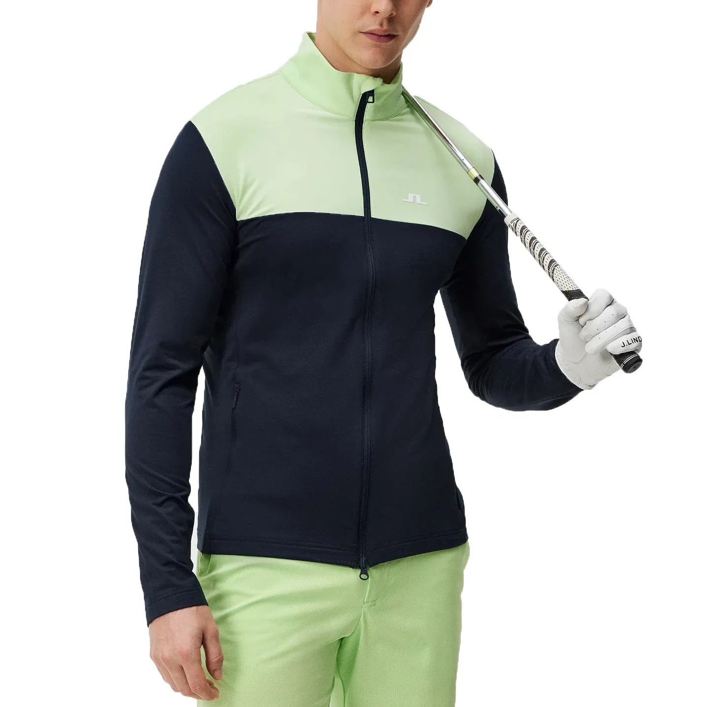 J.Lindeberg Banks Golf Mid-Layer - JL Navy/ Patina Green