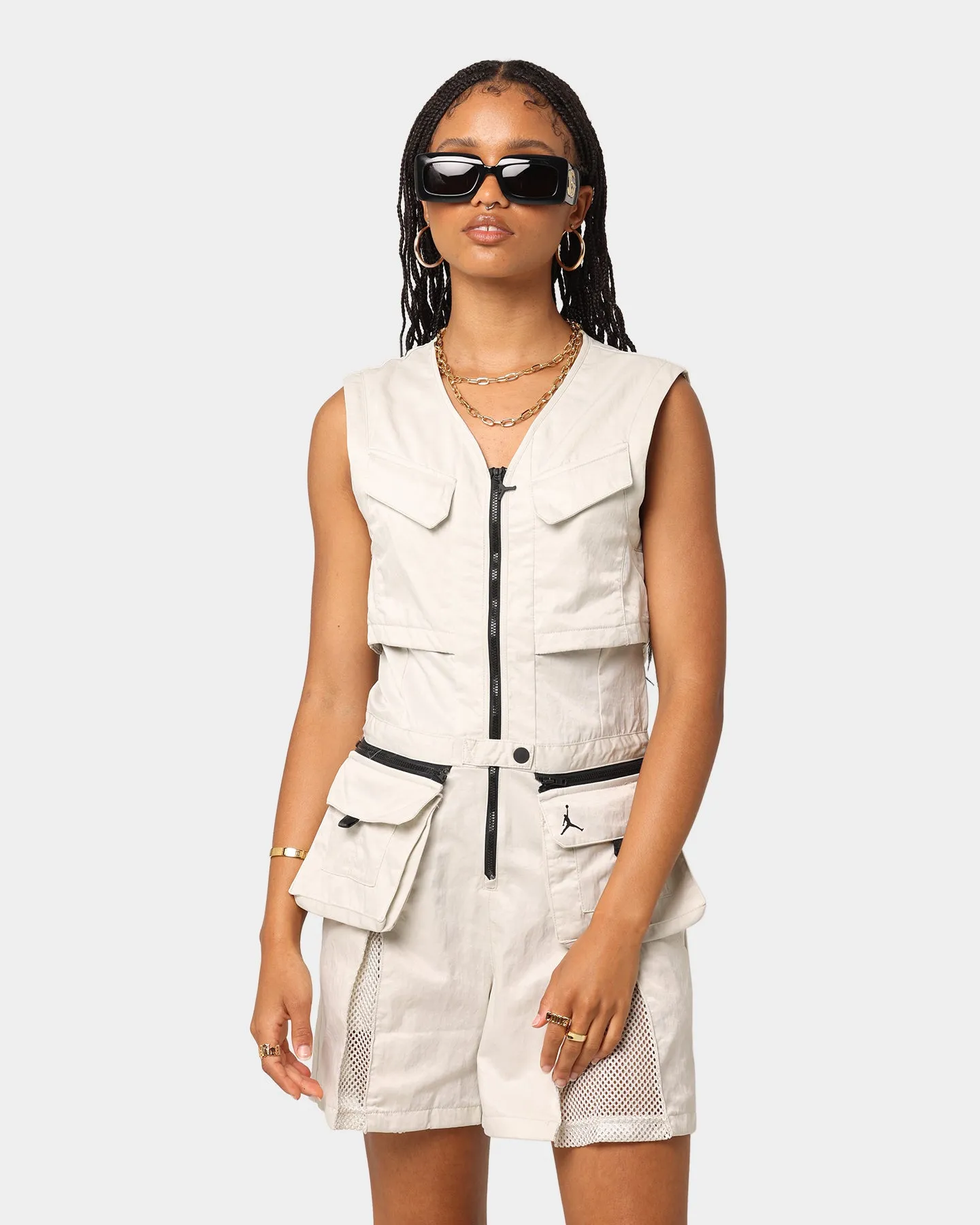 Jordan Women's Jordan Heatwave Flightsuit Romper Light Bone/Black