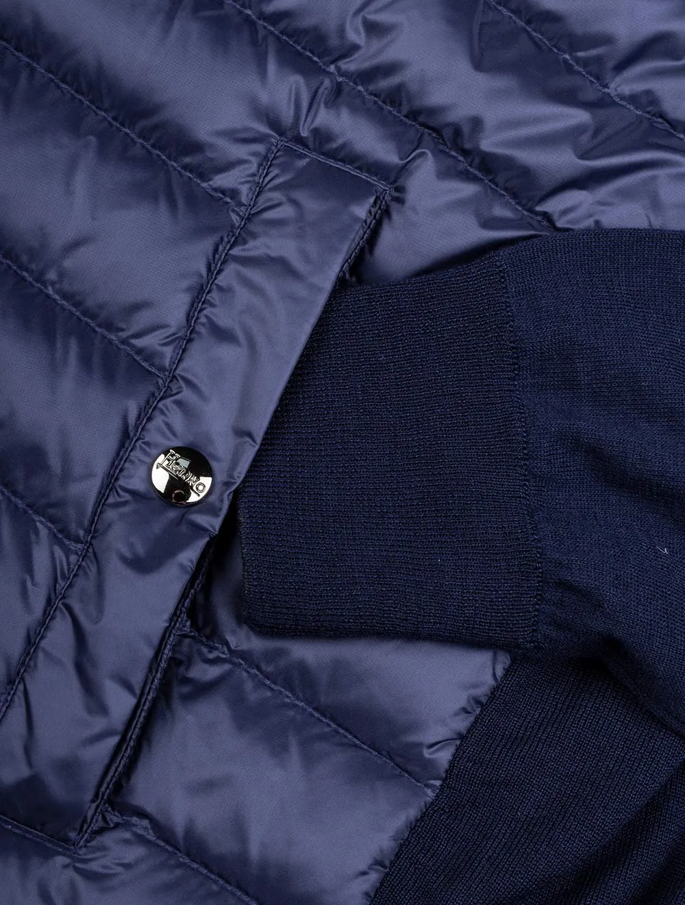 Knitted Hybrid Blouson Blue