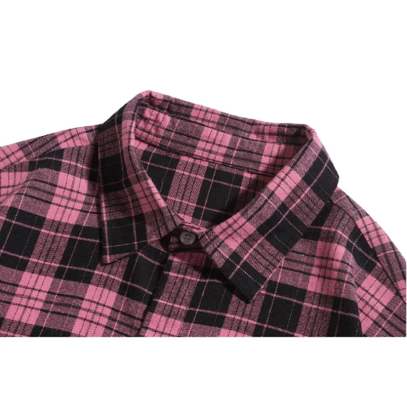 Letter Printed Plaid Shirts