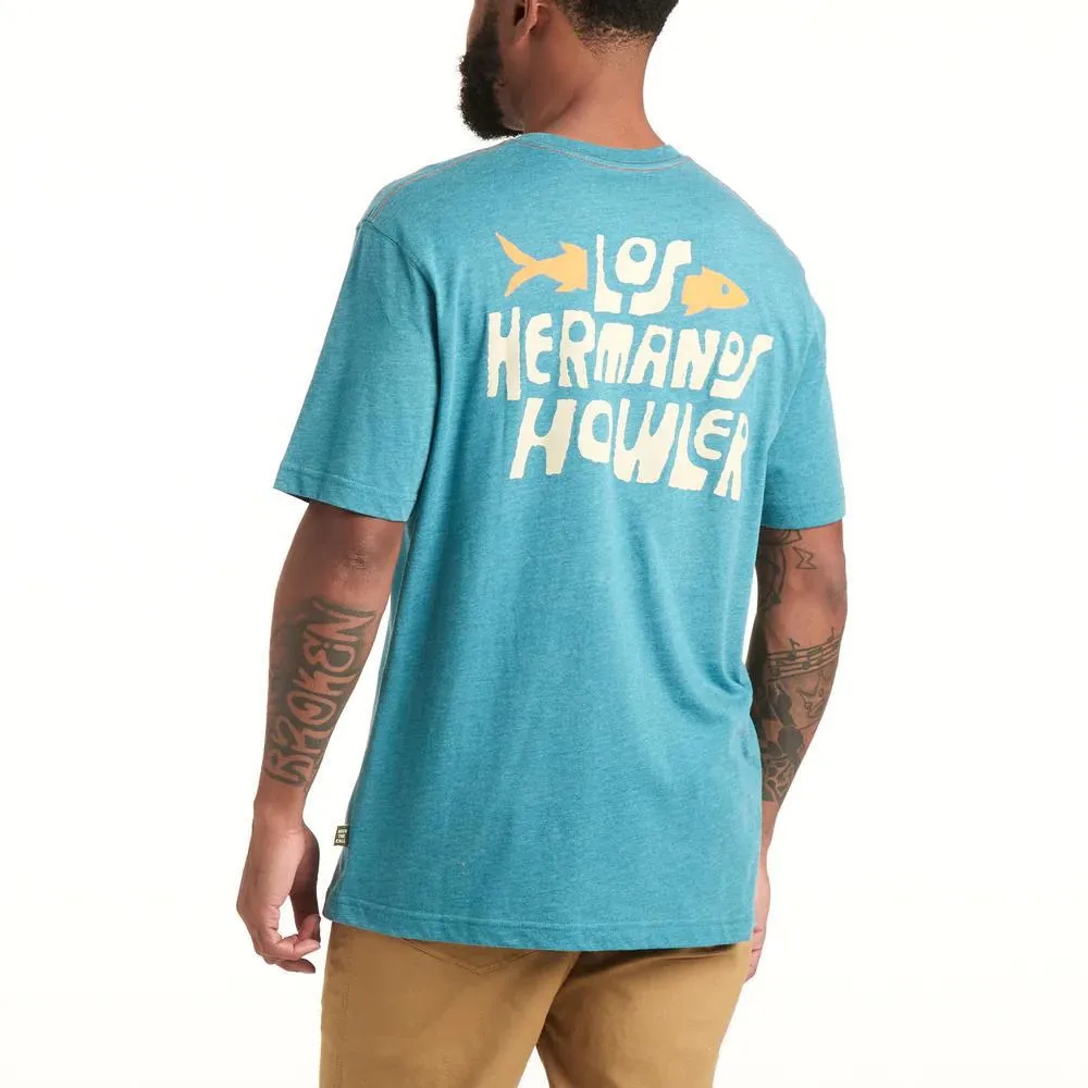 Los Hermanos Pescado Pocket T-Shirt - Petrol Heather