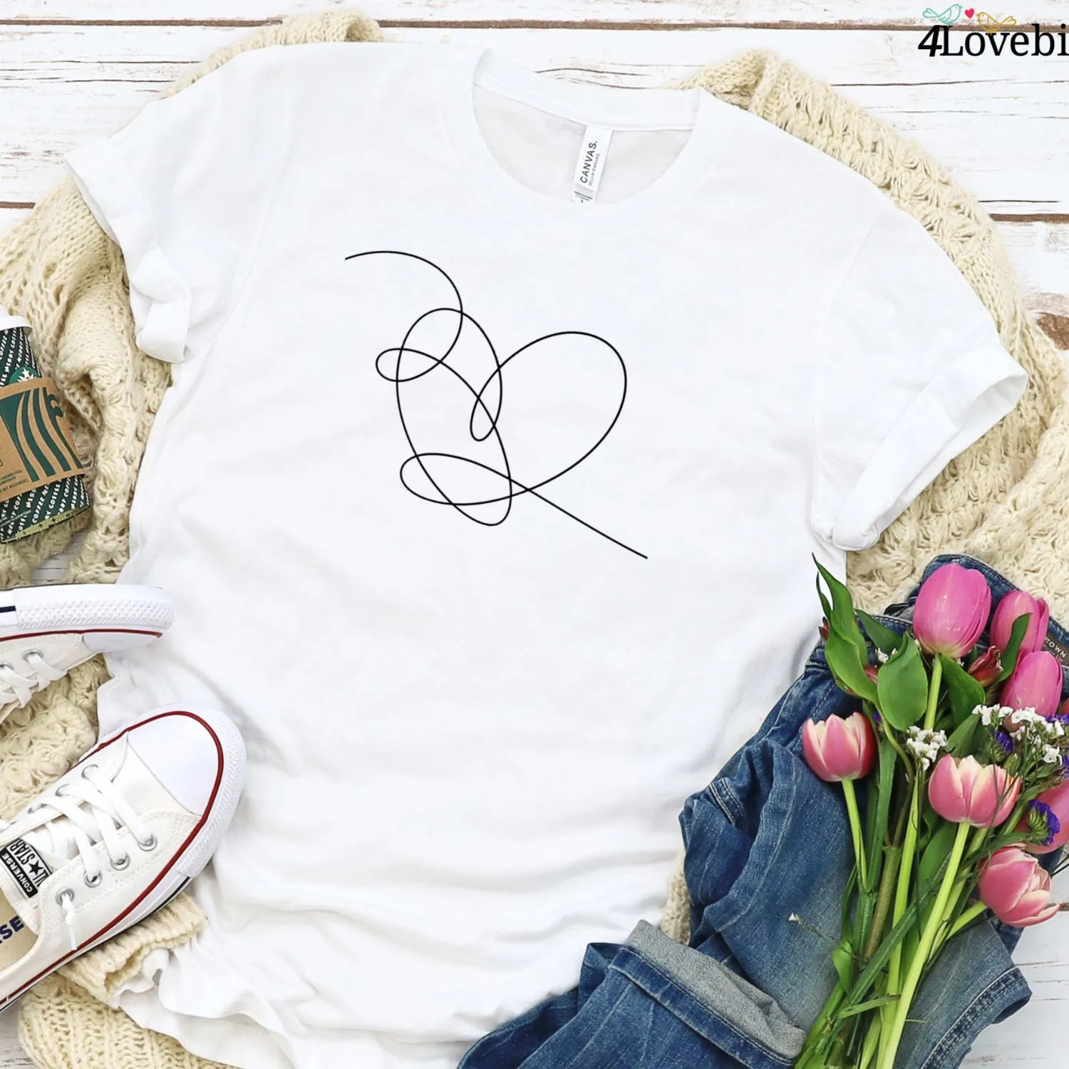 Love Yourself Heart & Tear Matching Outfits Set – Soft, Heart Design Outfits