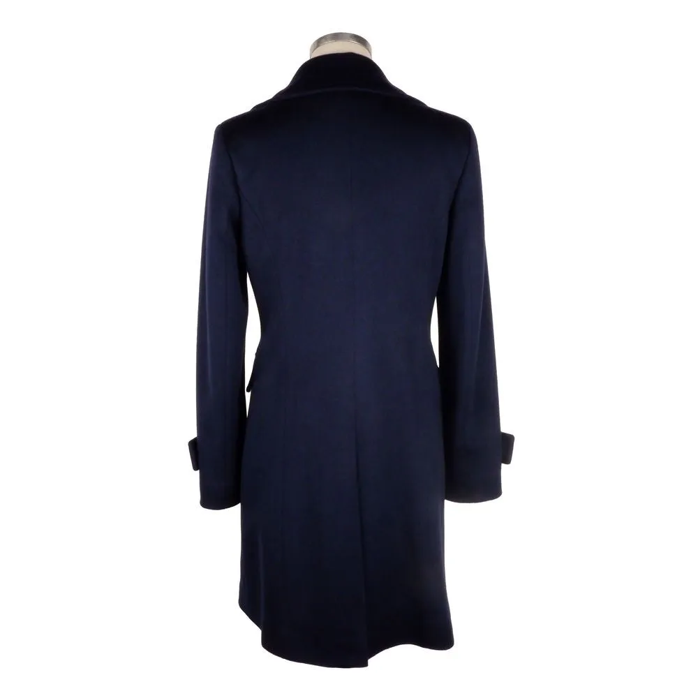 Made in Italy Blue Wool Women Coat