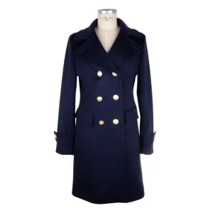 Made in Italy Blue Wool Women Coat