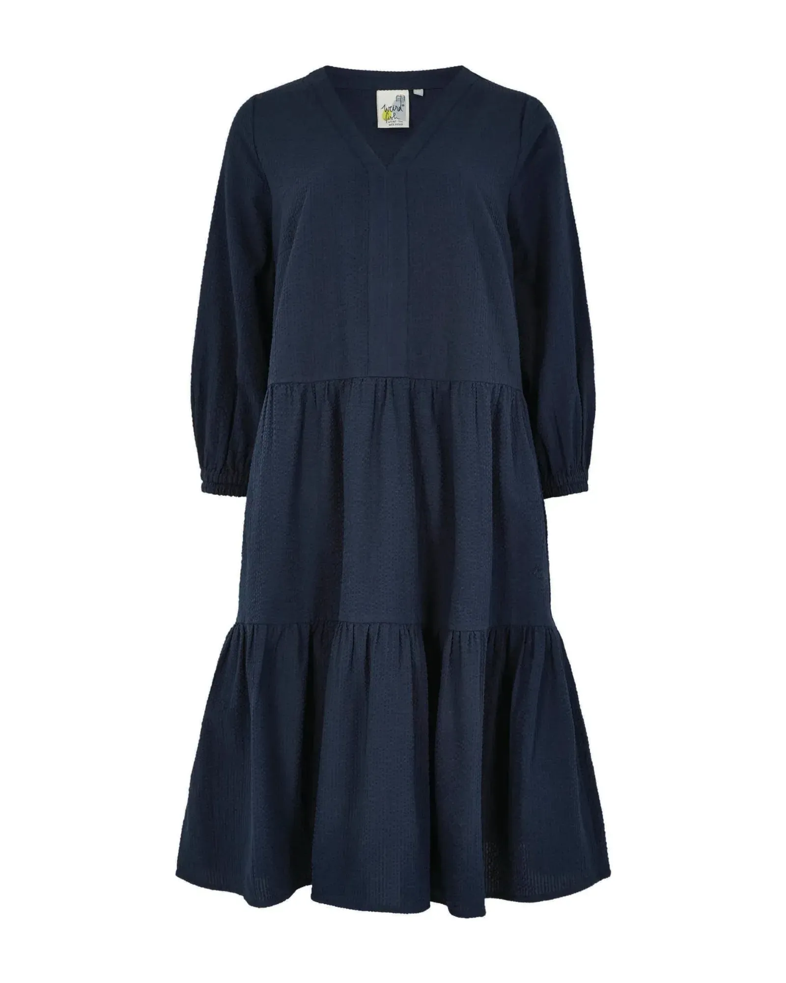 Margo Navy Eco Seersucker Dress