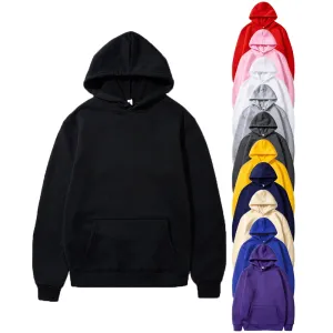 Men's and Women's Solid Color Pocket Hoodies Sports Fitness Sweatshirts Fashionable Casual Pullovers Multi Color