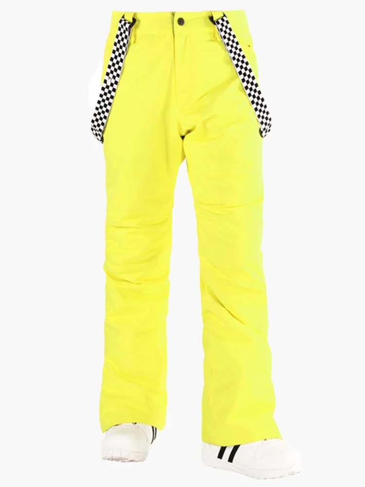 Men's Yellow Highland Bib Waterproof Ski Snowboard Pants