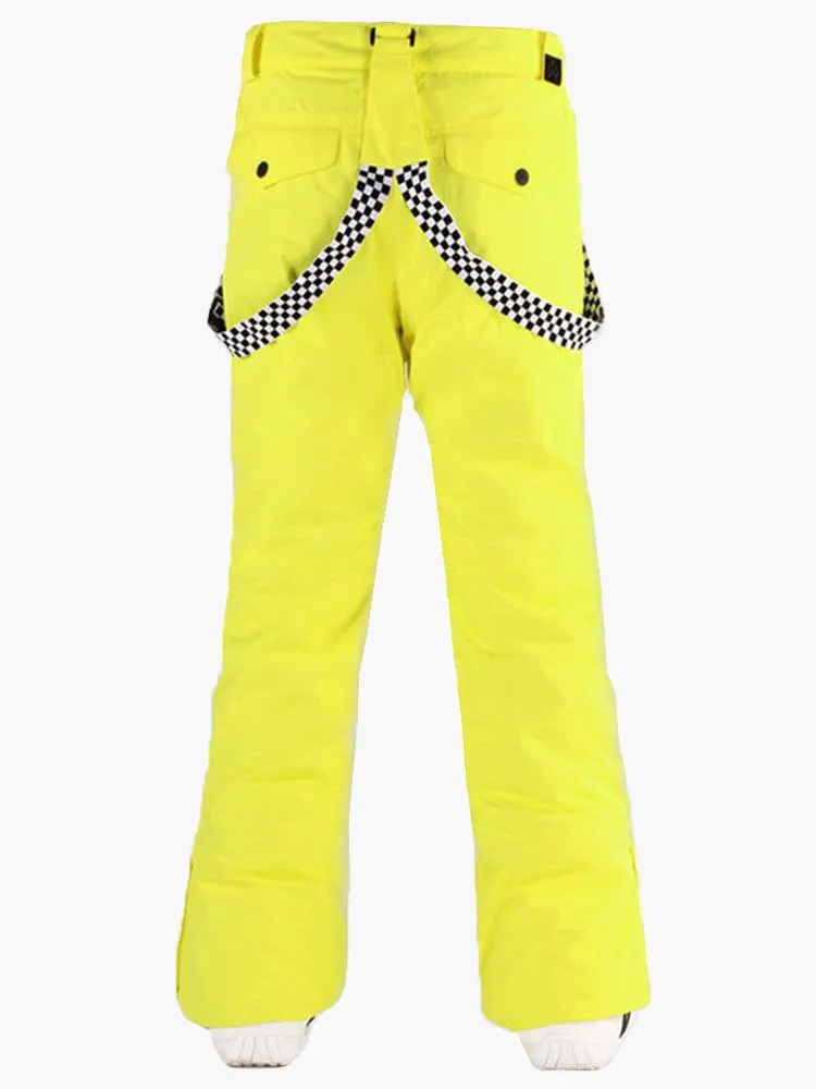 Men's Yellow Highland Bib Waterproof Ski Snowboard Pants