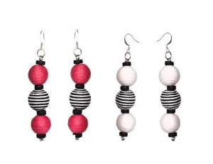 Pom Boho Chic Earrings (Stripe Variations)