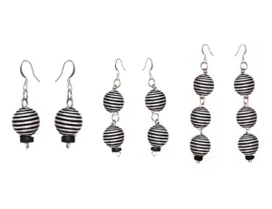 Pom Boho Chic Earrings (Stripes)