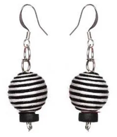 Pom Boho Chic Earrings (Stripes)