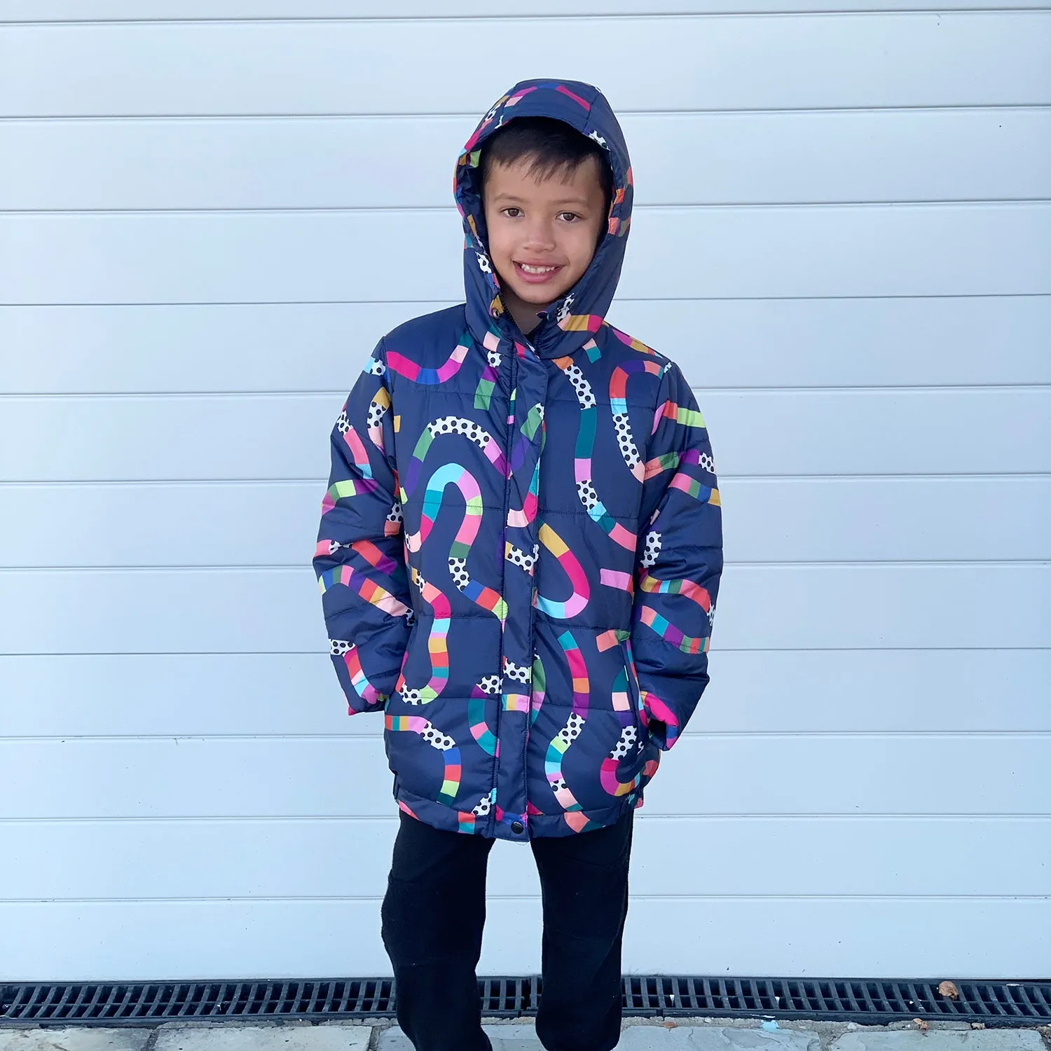 Puffer Jacket: Rainbow Topographic Kids