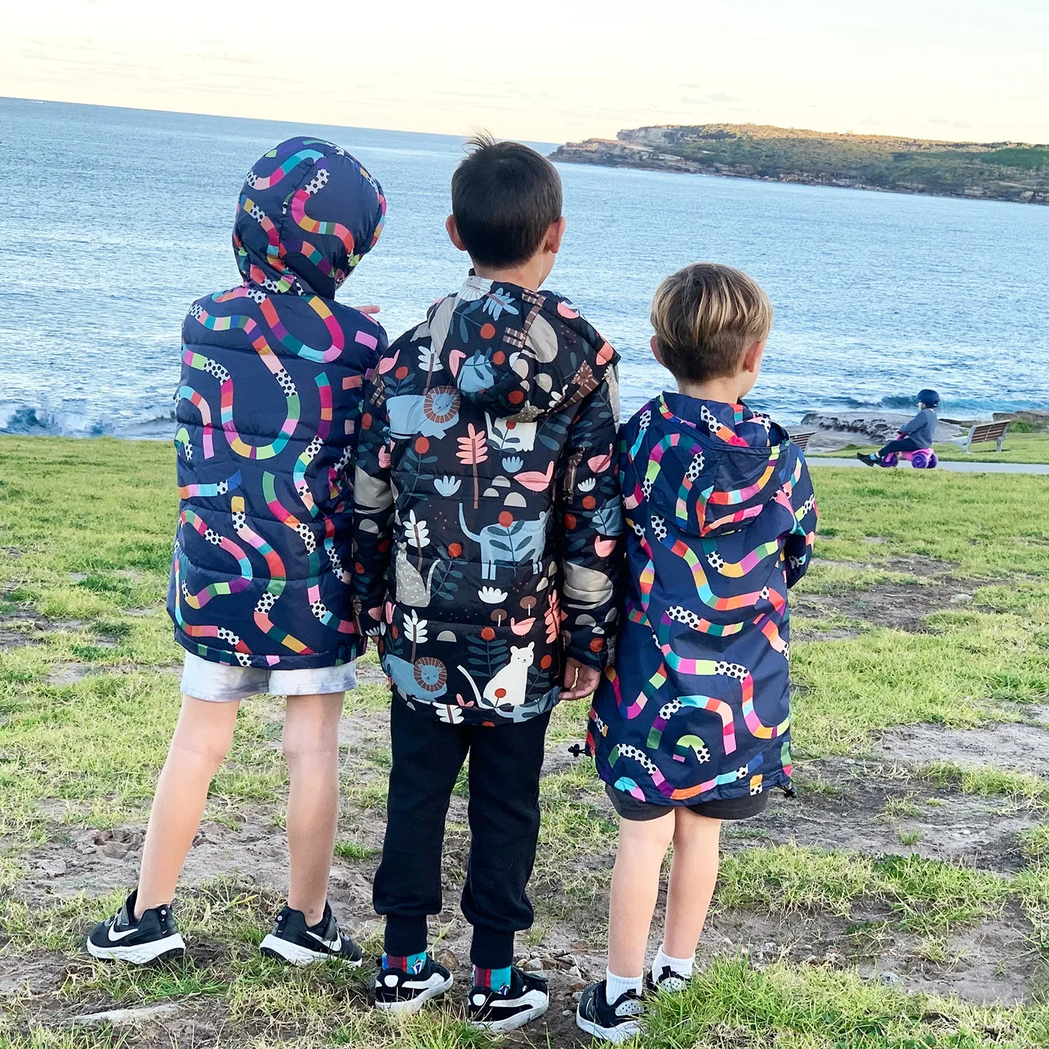 Puffer Jacket: Rainbow Topographic Kids